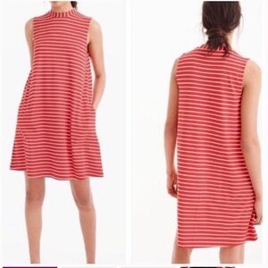 J. Crew Red and White Striped Dress